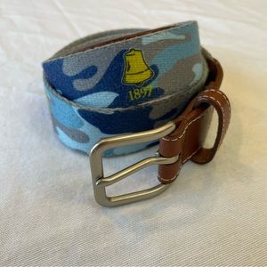 PETER MILLAR Needlepoint Golf Leather Atlantic City Country Club Belt Size 38⛳️